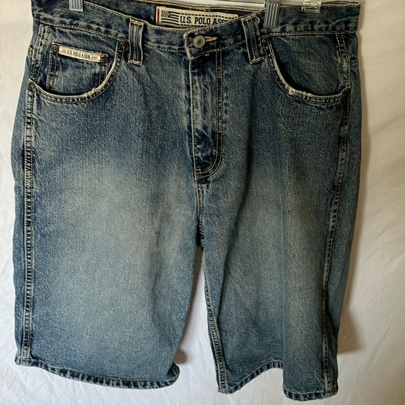 US Polo Assn: Men's Blue Baggy Denim Shorts- 33 - Picture 4 of 10